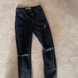 Washed black top shop Jean